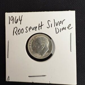 1964 Franklin Roosevelt Silver Dime Collector Collectible FDR Ten Cent Coin